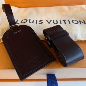 Louis Vuitton Luggage Tag Dark Burgundy/Brown